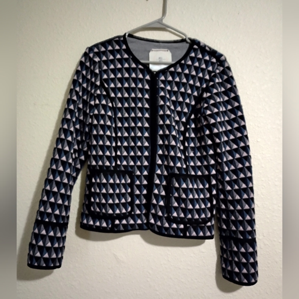 Anthropologie Vala Lightweight Geometric Jacket by Hei Hei Modern Blazer Size S